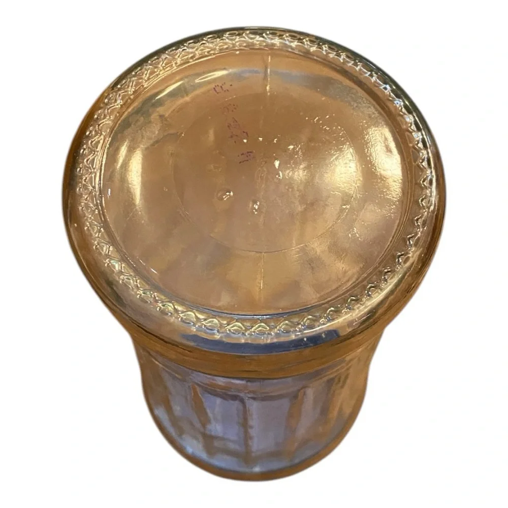 Vintage 1980s NutraSweet Ribbed Glass Counter Jar Retro Shaker Blue